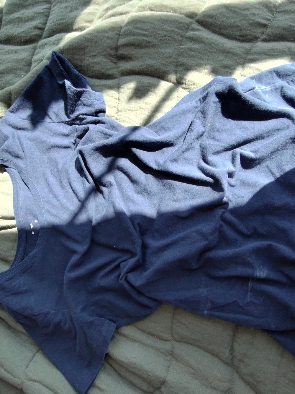 Womens Navy Crew Neck Shirt - Classic Cotton Tee